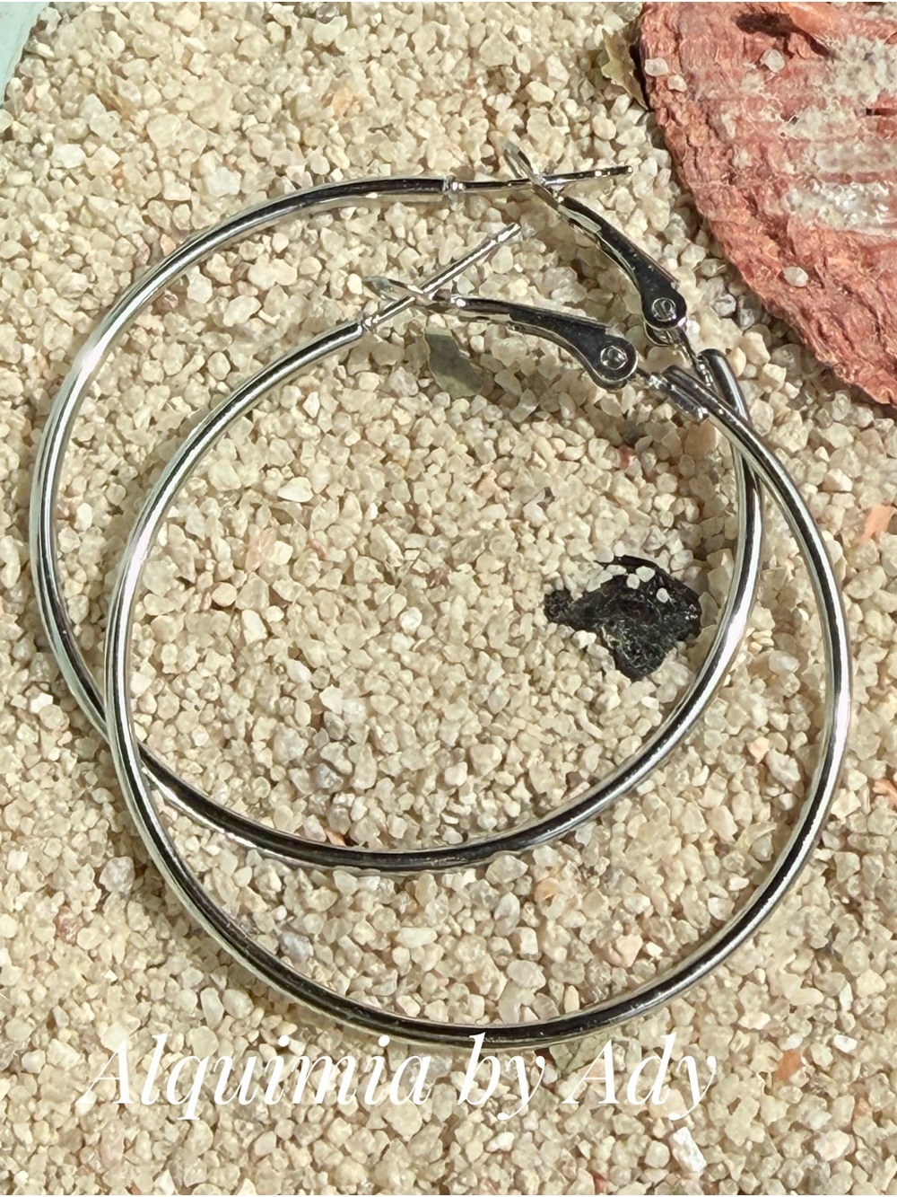 Medium Silver Polished Hoop Earrings